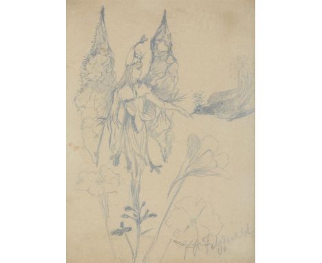 JOHN ANSTER FITZGERALD (BRITISH 1832-1906)SKETCH OF A FAIRY IN A FLOWER HEAD PencilSigned (lower right)15 x 11cm (5¾ x 4¼ in.