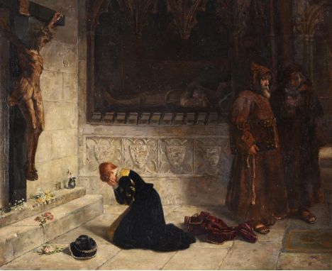 JOHN ANSTER FITZGERALD (BRITISH 1832-1906)LADY AT PRAYEROil on canvas laid on panel66.5 x 79cm (26 x 31 in.)Provenance:The ar