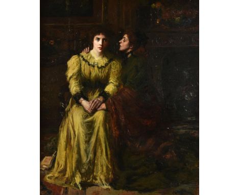 TOM MOSTYN (BRITISH 1864-1930)A SHARED CONFIDENCEOil on canvasSigned and dated 95-96 (lower left)127 x 105cm (50 x 41¼ in.)Pr