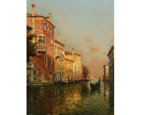 λ ANTOINE BOUVARD (FRENCH 1870-1956)EVENING LIGHT, VENICEOil on canvasSigned with pseudonym Marc Aldine (lower left)64 x 49cm