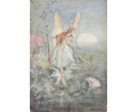 JOHN ANSTER FITZGERALD (BRITISH 1832-1906)A TIPTOEING FAIRY QUEENWatercolour and bodycolour32.5 x 19cm (12¾ x 7¼ in.)Provenan