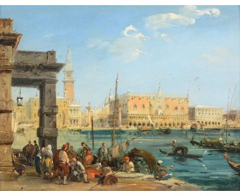 EDWARD PRITCHETT (BRITISH 1808-1894)TWO VIEWS OF VENICE: THE DOGE'S PALACE FROM THE DOGANA AND THE BASILICA DI SANTA MARIA DE