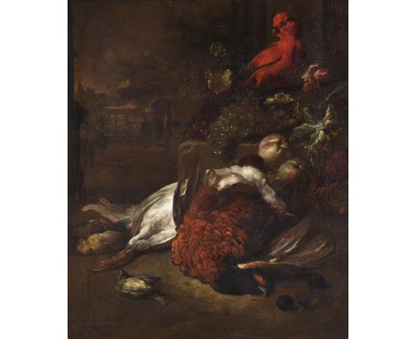FOLLOWER OF JAN WEENIX A STILL LIFE WITH A PARTRIDGE; AND A STILL LIFE WITH A HAREOil on canvas, a pairEach 90 x 74cm (35¼ x 