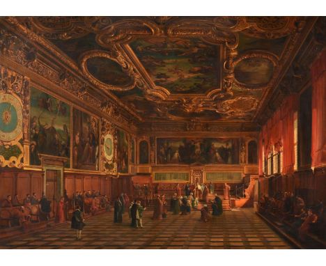 LUIGI QUERENA (ITALIAN 1820-1887)THE INNER COURT, THE DOGE'S PALACE, VENICEOil on canvas Signed and dated '1871' (lower left)