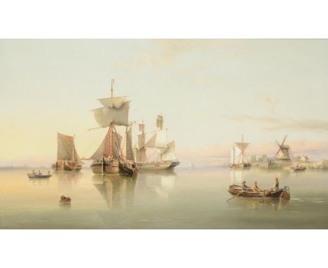 HENRY REDMOORE (BRITISH 1820-1887)SHIPPING OFF THE DUTCH COASTOil on canvasSigned and dated 1871 (lower left)58.5 x 99cm (23 
