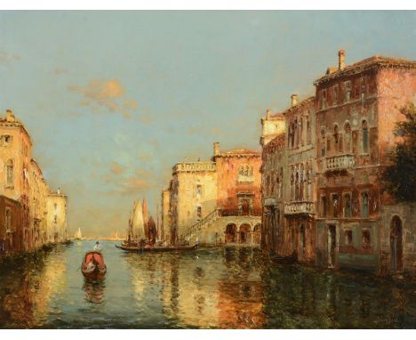 λ ANTOINE BOUVARD (FRENCH 1870-1956)VENETIAN CANALOil on canvasSigned (lower right)49 x 63cm (19¼ x 24¾ in.)Provenance:Burlin