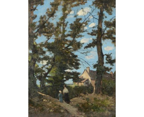 HENRY JOSEPH HARPGINIES (FRENCH 1819-1916)LE RETOUR DU MARCHÉOil on canvasIndistinctly signed (lower left)40 x 30cm (15½ x 11