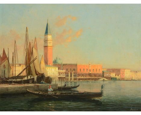 λ ANTOINE BOUVARD (FRENCH 1870-1956)THE DOGE'S PALACE AND CAMPANILE, VENICE Oil on canvasSigned (lower right)48 x 64cm (18¾ x