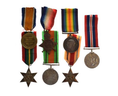 Medals - World War I trio awarded to Private A. Brown, Army Service Corps, together with a World War II group of four   Condi