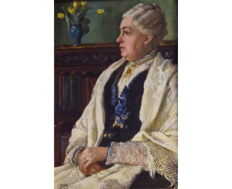 Alice Underhill - Watercolour - Portrait of a priest, signed and dated 1897, early 20th Century pastel study of a child signe