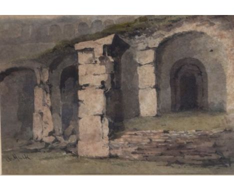 A. Hulk - Watercolour - Architectural ruin, signed, framed and glazed   Condition: 