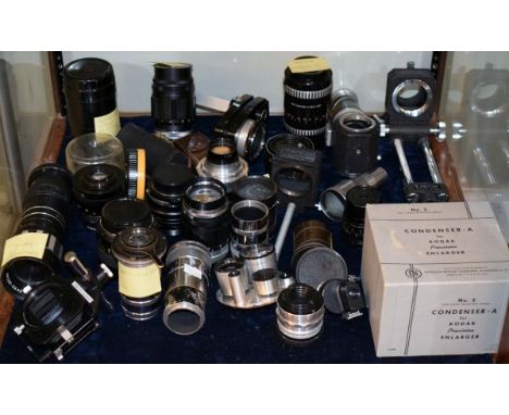 Collection of various vintage camera lenses etc   Condition: 