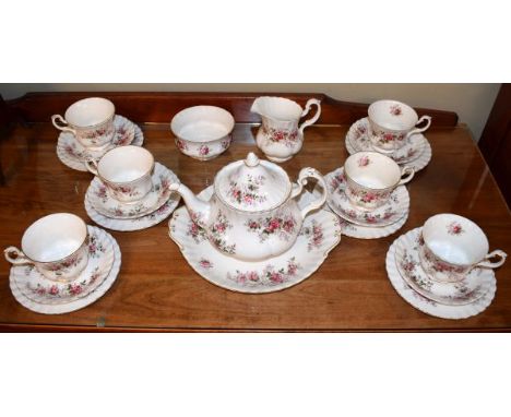 Royal Albert Lavender Rose pattern six person tea service   Condition: 