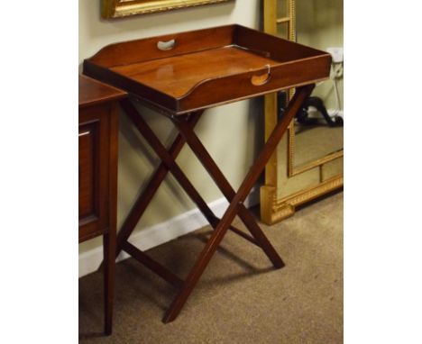 19th Century mahogany butlers tray and stand   Condition: 