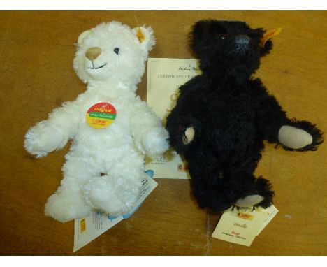 STEIFF OTHELLO BEAR AND STEIFF WHITE BEAR