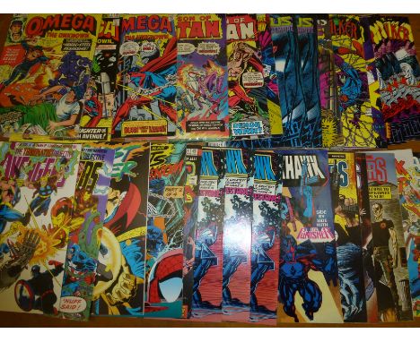 AN ASSORTMENT OF MARVEL COMICS INCLUDING OMEGA THE UNKNOWN NO. 1, 2, 3, SON OF SATAN NO. 1, 2, MORBIUS 1, 2, 3, SLEEPWALKER, 