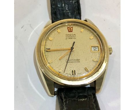 Vintage Omega electronic F300Hz Seamaster Chronometer ..watch not ticking comes on old leather omega strap 