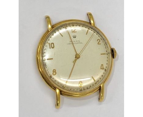 Vintage oversize 18ct gold Rolex chronometer winds and ticks case measures 35mm dia not including lugs or winder full 18ct go