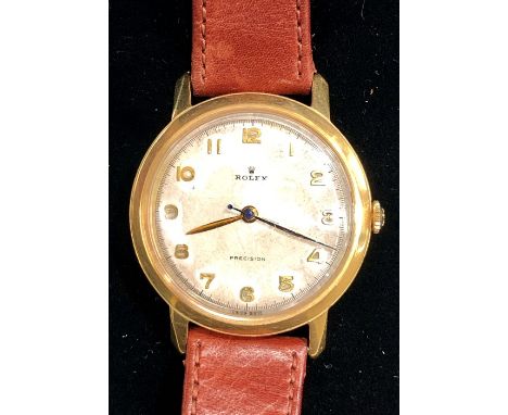 vintage oversize 18ct gold Rolex precision winds and ticks case measures 36mm dia not including lugs or winder full 18ct gold
