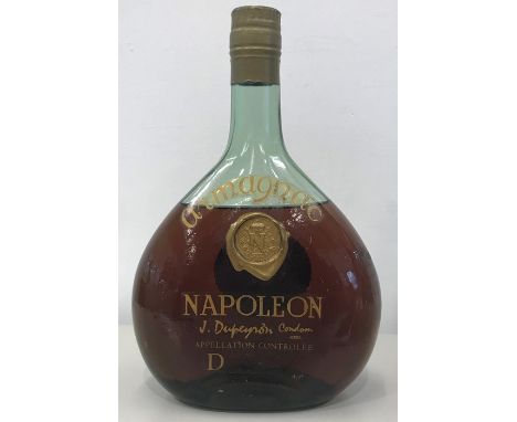 Bottle of vintage J. Dupeyron Napoleon Armagnac sealed 