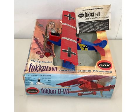Boxed COX Fokker D-VN gas engine powered model plane -049 gas engine 