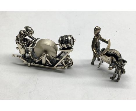 2 Vintage Dutch silver miniatures all with small Dutch silver hallmarks 