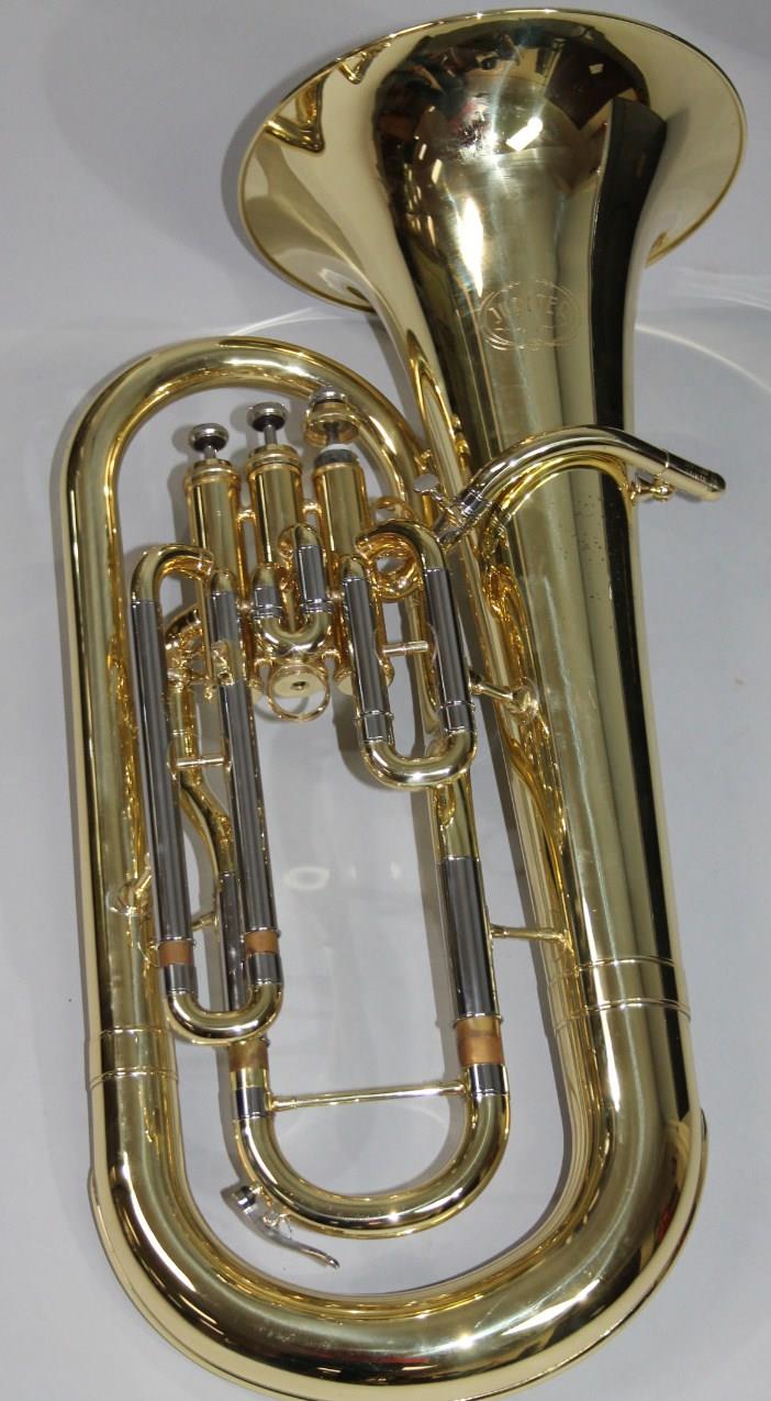 A Jupiter brass concert student's euphonium, of typical form, lacking