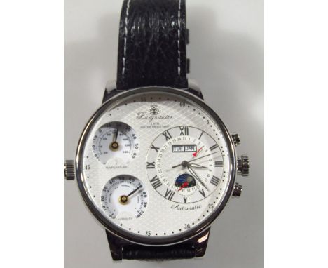 A Burgmeister chronograph gent's wristwatch, with cream and silver coloured dial, with automatic movement, marked verso 316L,