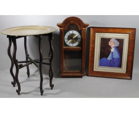 A 20thC portrait plaque, of a lady, three quarter side profile, in decorative polished mahogany frame, the frame 61cm x 51cm,