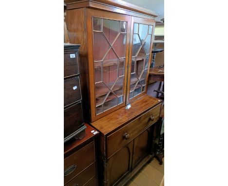A 19th century secretaire bookcase, 108 cm wide