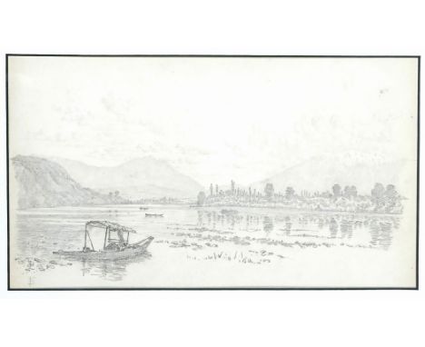 Manner of Miles Birkett Foster (British 1825-1899), landscape, pencil sketch, monogrammed, 18 x 30 cm