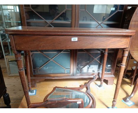A 19th century mahogany card table, 92 cm wide