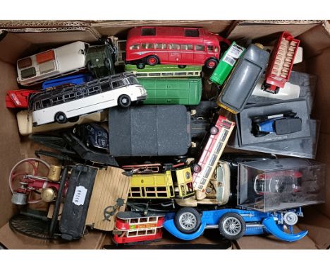 Assorted model cars and buses (box)