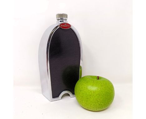 A Ruddspeed Bugatti hip flask, 22 cm highSome surface scratches to the exterior metal, with a possible loss/small repair near