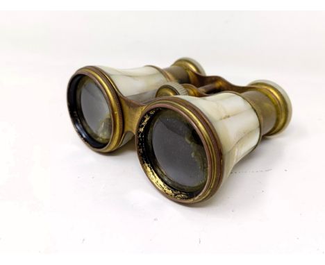 A pair of mother of pearl opera glasses, inscribed Bath lawn Tennis Tournament 1889...