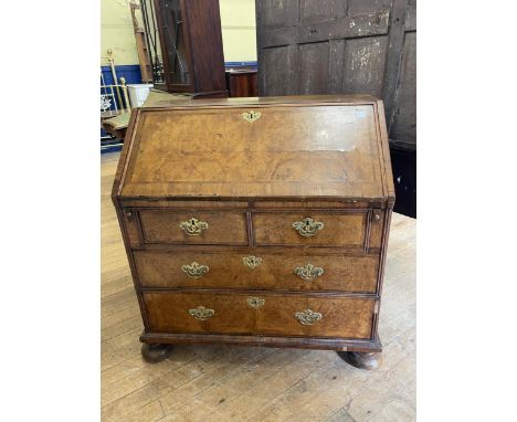 An 18th century style walnut bureau, 93 cm wide