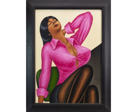 * GRAHAM MCKEAN, SHOCKING PINK oil on board, signed 69cm x 49cm Framed