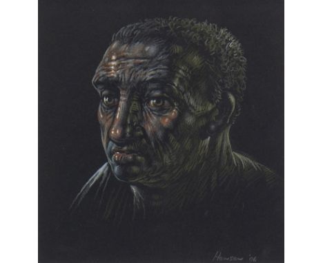 * PETER HOWSON OBE (SCOTTISH b 1958), END OF THE NIGHT SHIFT pastel on paper, signed and dated '06 19cm x 17cm Mounted, frame