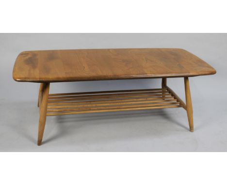 A Vintage Ercol Golden Dawn Coffee Table with Under Shelf, 102cm Long 