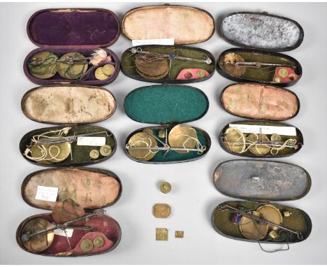 A Collection of 18th and 19th Century Metal Cased Pan Scales to Measure Sovereigns and Half Sovereigns Etc 