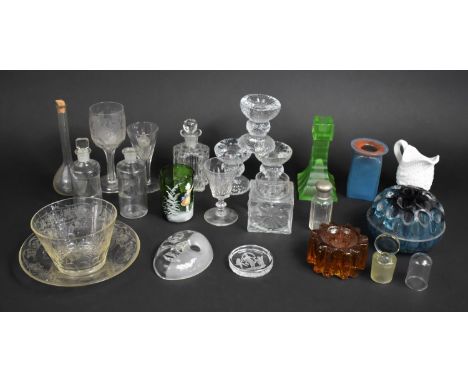 A Collection of Various Glass to Comprise 19th and 20th Century Examples including 19th Century Drinking Glasses, Mary Gregor