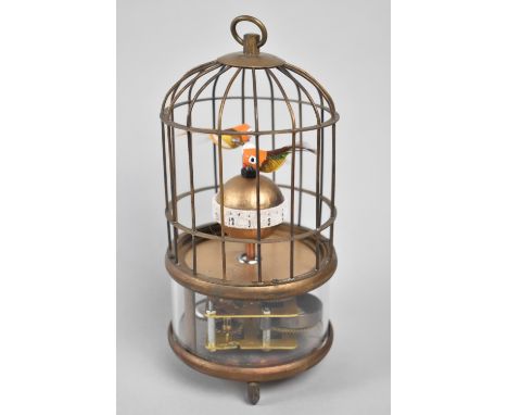 A Reproduction Bird Cage Automaton Clock, Working, 17cms High 