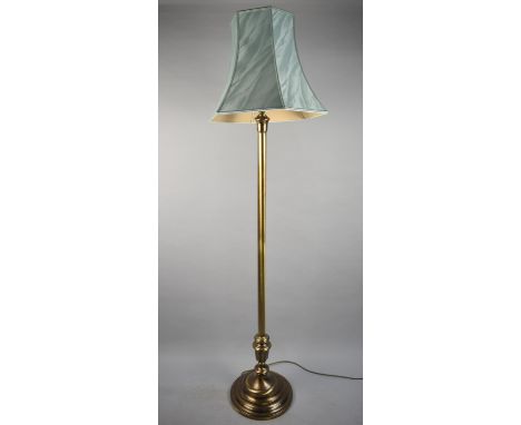 A Modern Brass Standard Lamp and Shade 