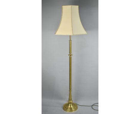 A Modern Brass Standard Lamp and Shade 