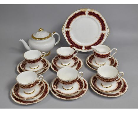 A Part Royal Stafford Park Lane Tea Set Together with a Royal Worcester White and Gilt Trim Teapot 