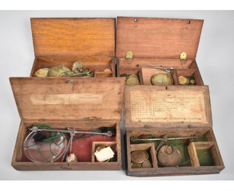 A Collection of Four 18th Century and Later Apothecary or Jewellery Pan Scales in Wooden Cases 