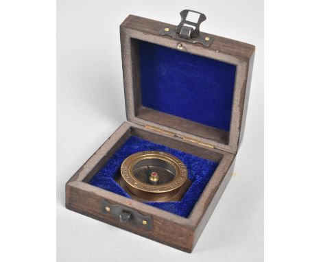 A Reproduction Wooden Cased Compass as was made by Henry Hughes and Son, 1941 and Inscribed Under, "Made for Royal Navy" 