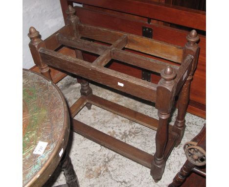 Early 20th Century oak umbrella and stick stand.