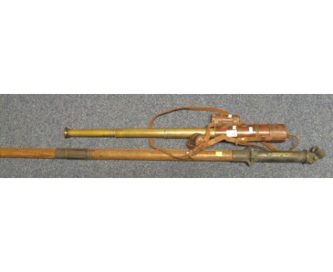 First World War period military brass three drawer telescope by R&D Beck Limited.  Marked TEL.SIG.  (Mark IV).  London 1915 n