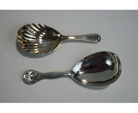 A Victorian Exeter silver tea caddy spoon, by Henry Ellis & Sons, 1848, with PODR mark for the 10th of April 1848, the fig sh